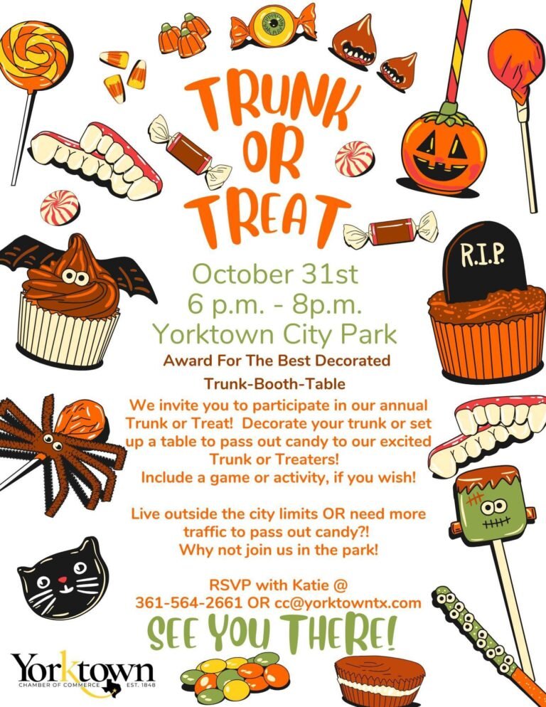 TRUNK OR TREAT OCT 31 – YORKTOWN CITY PARK