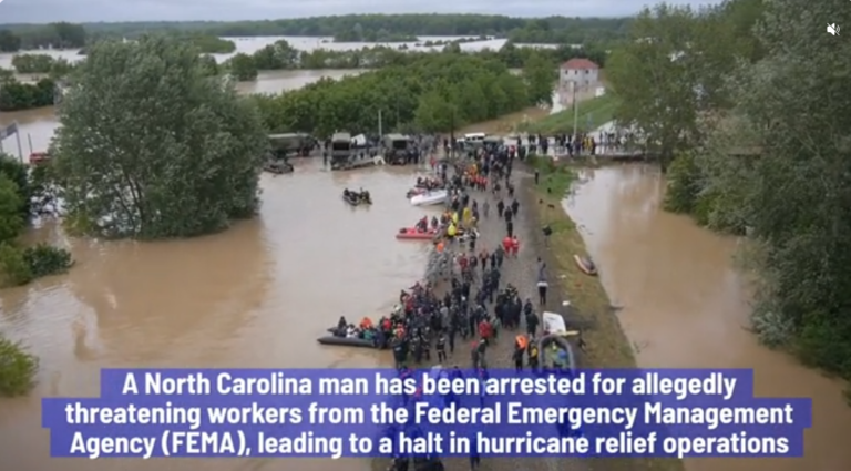 Man Arrested for Threatening FEMA During Hurricane Helene Work