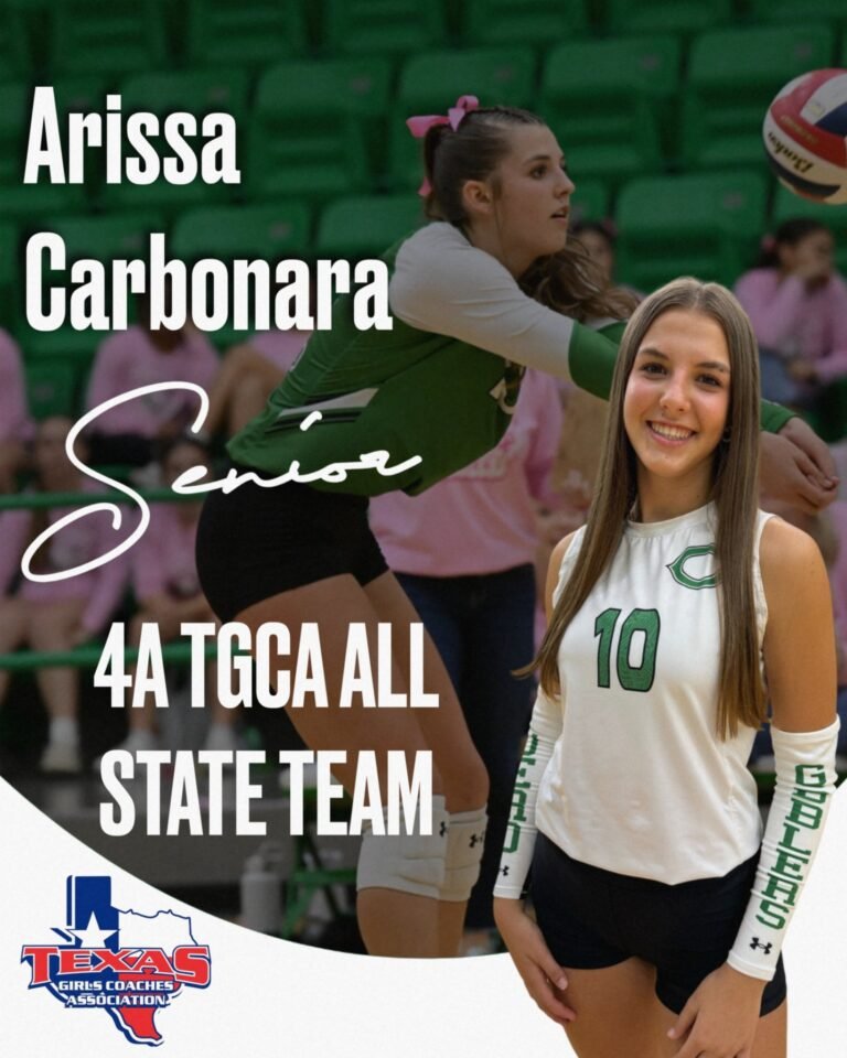 Arissa Carbonara Shines on the Court: Named to the Texas Girls Coaches Association All-State Team