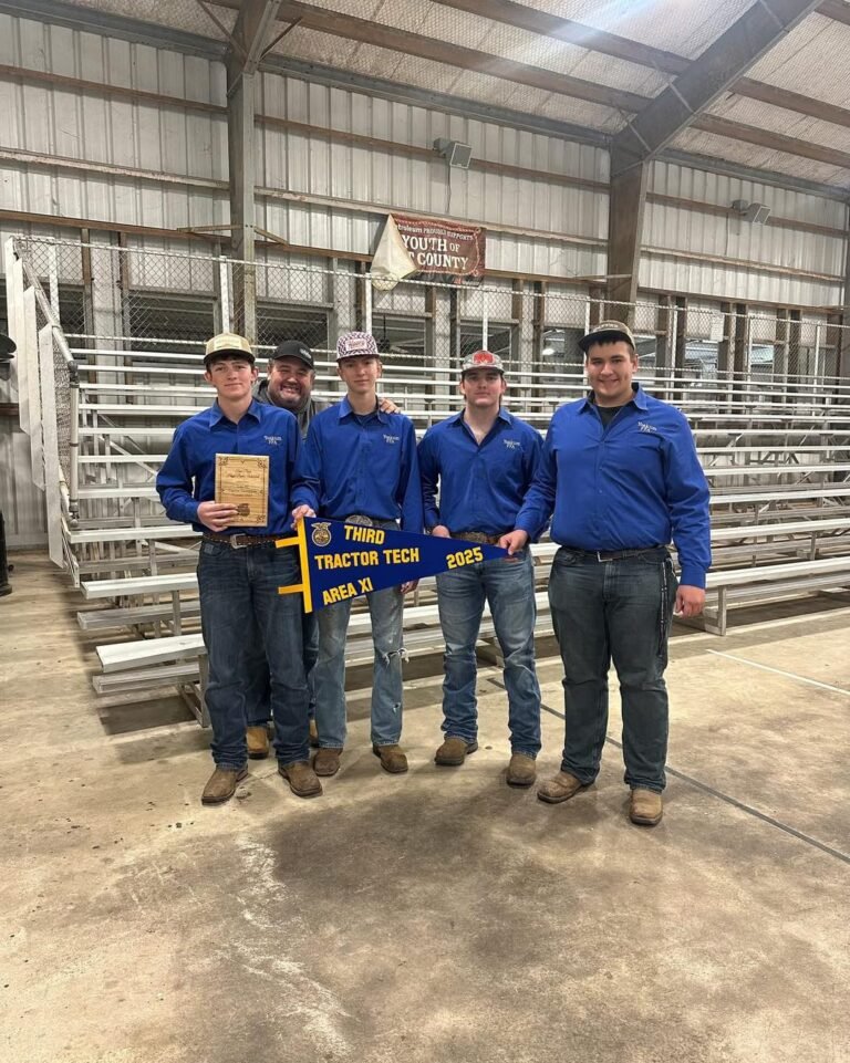 Yoakum FFA Tractor Tech Team Secures 3rd Place at Area XI Contest