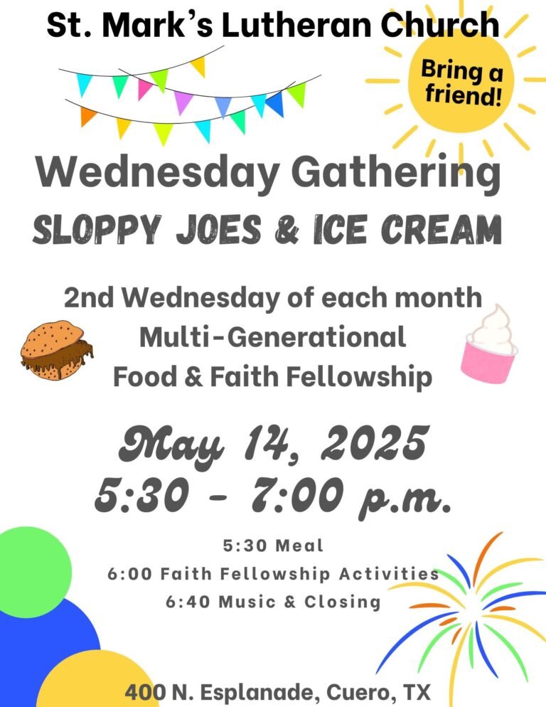 Food, Fellowship, & Fun – Join St. Mark’s for a Tasty Wednesday!
