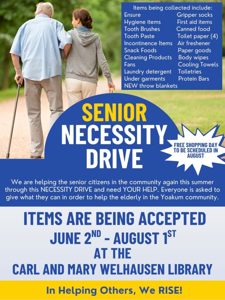 Friends of the Library Launch Necessity Drive for Yoakum’s Senior Citizens