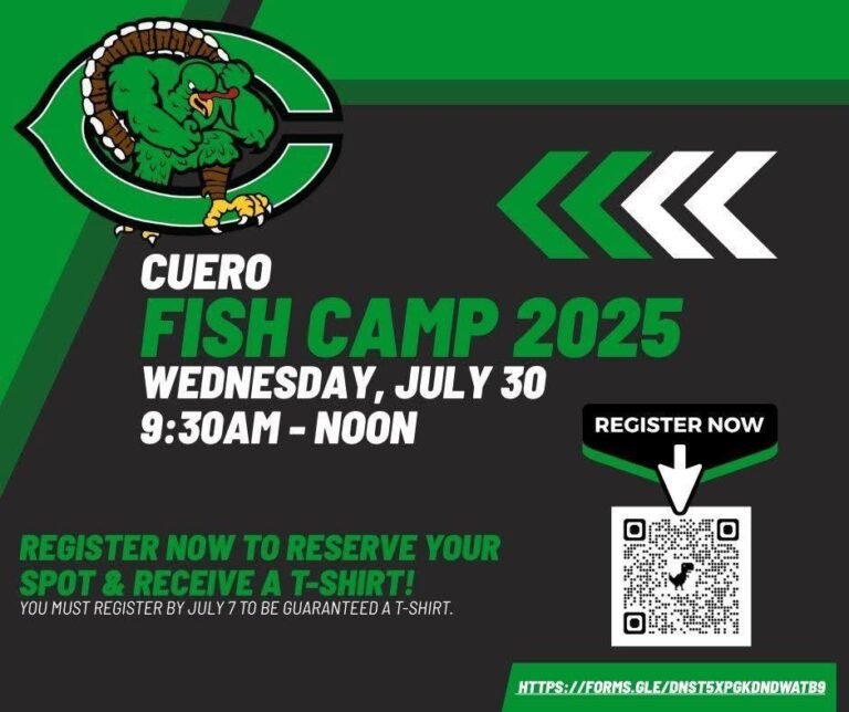 CUERO FISH CAMP 2025 WEDNESDAY, JULY 30 @ 9:30 – NOON