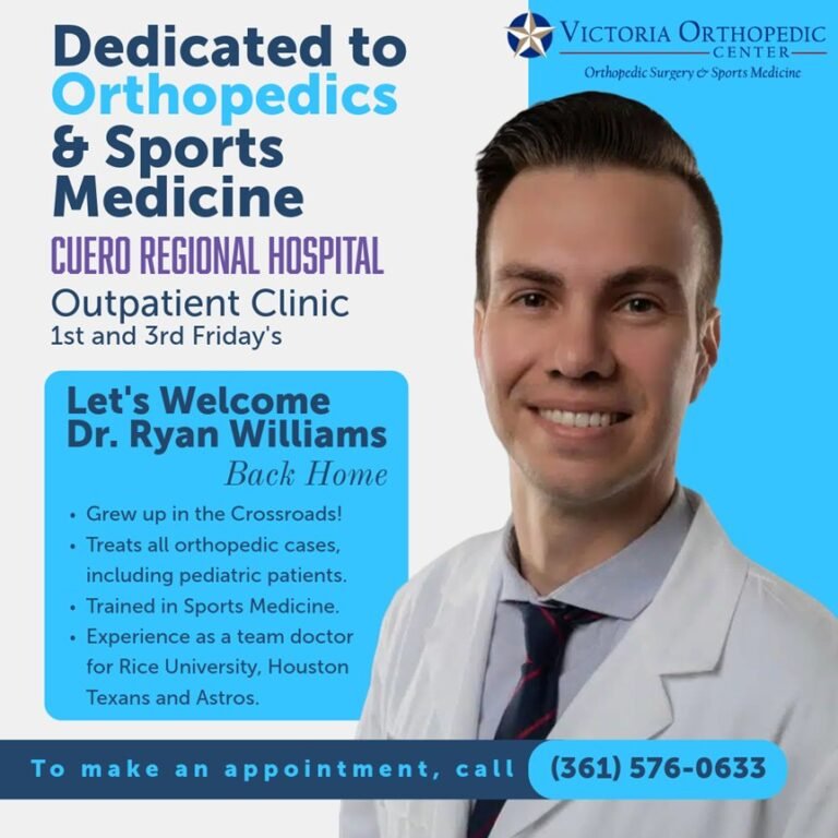Top-Tier Sports Medicine Comes Home: Dr. Ryan Williams Joins Cuero Regional Hospital’s Specialty Team