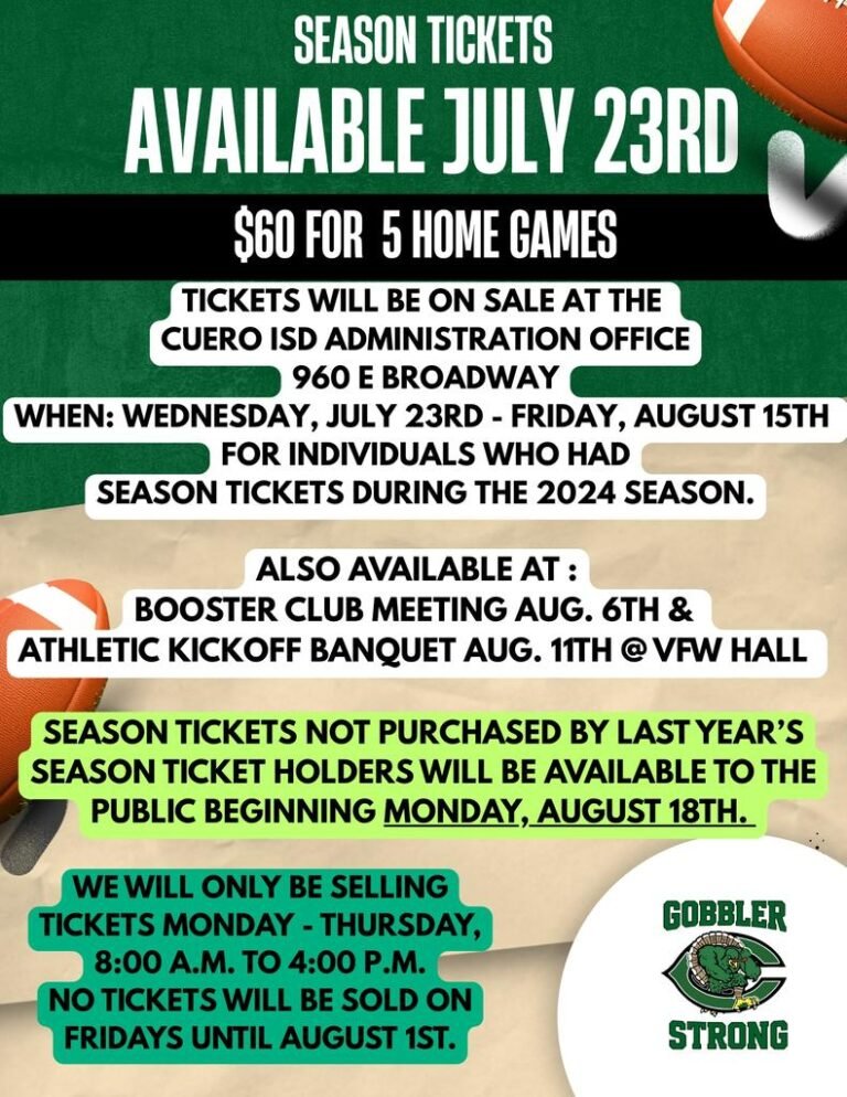 🏈 Season Tickets for Cuero Gobbler Football Now Available