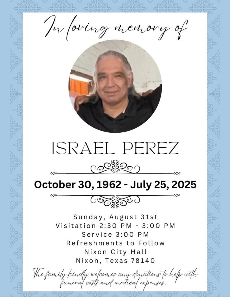 Community Mourns Beloved Smiley Postmaster Israel Perez – Funeral Service Set for Sunday at Nixon City Hall