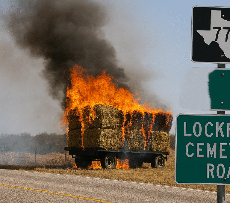 Trailer Fire Near Lockhart Cemetery Road Prompted Emergency Response and Road Closure