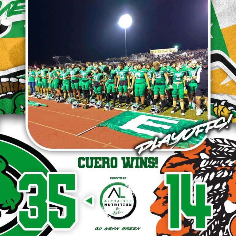 Gobblers Power Past Gonzales, 35–14, in Yoakum Playoff Clash