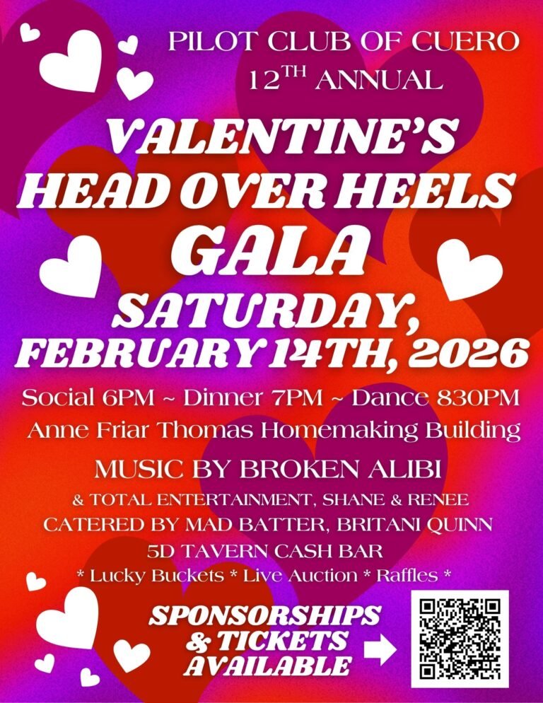 Pilot Club of Cuero to Host 12th Annual Valentine’s Gala