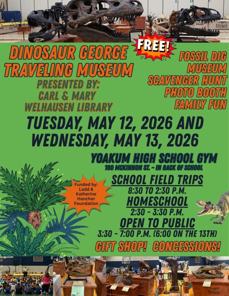Dinosaur George Traveling Museum Coming to Yoakum in May