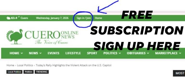 FREE SUBSCRIPTION TO CUERO ONLINE NEWS -STAY UP TO DATE TO WHAT IS HAPPENING IN YOUR COMMUNITY