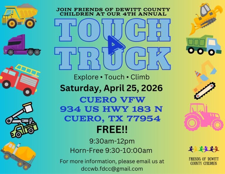Friends of DeWitt County Children to Host 4th Annual “Touch A Truck” Event on April 25