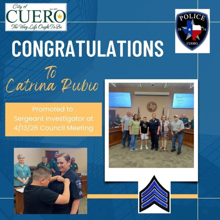 Officer Catrina Rubio Recognized for Promotion to Sergeant Investigator