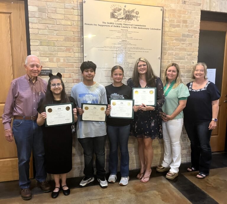 DeWitt County Historical Commission Honors Yoakum Jr. High Essay Winners
