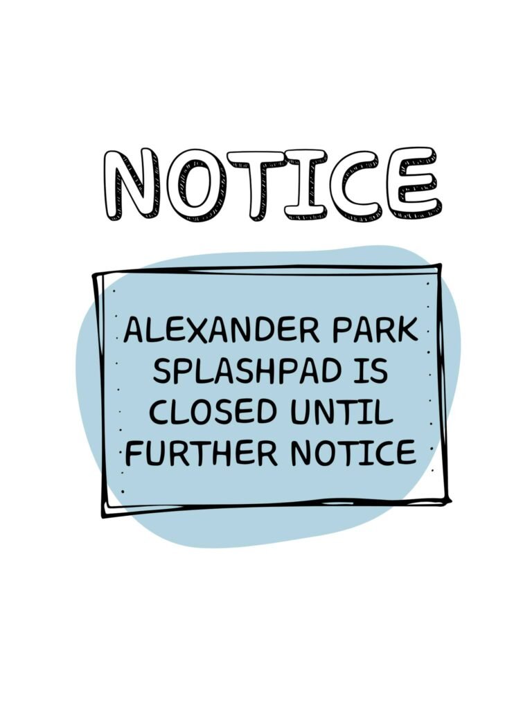 Alexander Park Splashpad Closed Until Further Notice