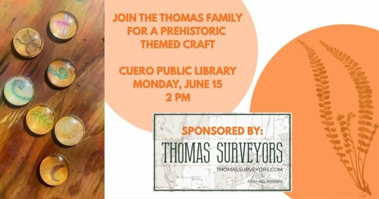 Cuero Public Library – Prehistoric Themed Craft