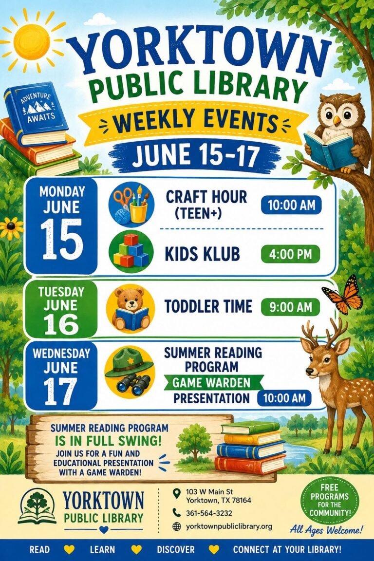 Yorktown Public Library Weekly Events
