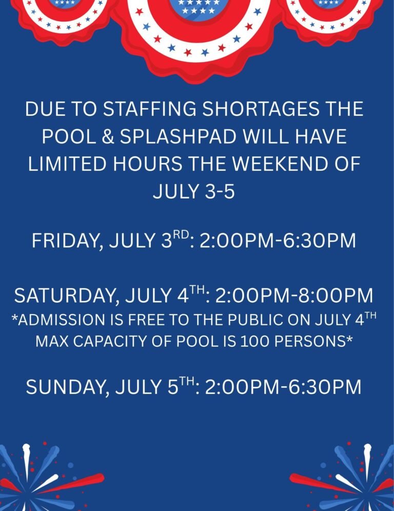 City of Cuero Post Staffing Shortages for Pool & Splashpad