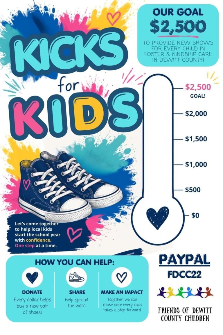 Friends of DeWitt County Children Launch “Kicks for Kids” Campaign to Support Local Foster Youth