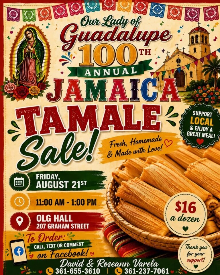 Our Lady of Guadalupe 100th Annual Jamaica Tamale Sale – Place Your Orders!!!