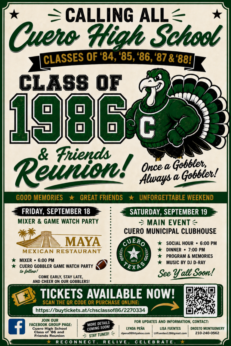Cuero High School Alumni Prepare for an Unforgettable Gobbler Reunion Weekend