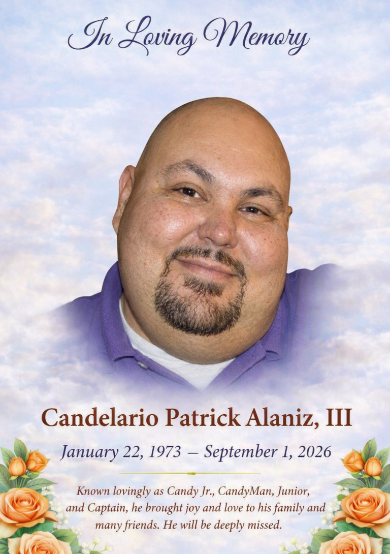 Candelario Patrick Alaniz, III – January 22, 1973 – September 1, 2026